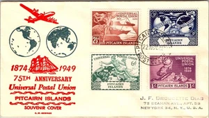 1949 Pitcairn Island Post Office Souvenir Cover to New York NY USA - Picture 1 of 2