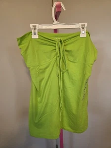 City Streets Green Strapless Tube Top | Size XL | 90s Y2K Bow Detail - Picture 1 of 7
