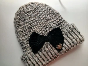 Betsy Johnson Velvet Bow Heart Hat One Size Acrylic/Polyester - Picture 1 of 4