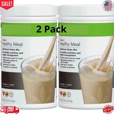 2X Mezcla de batido nutricional de comida saludable Fórmula 1: Cookies 'n Cream 750 g-de EE. UU. Foto 1 de 3