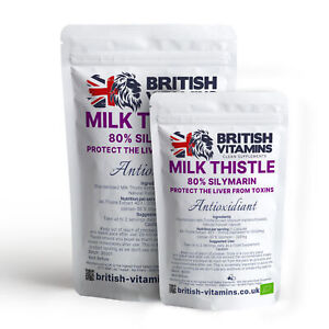 Milk Thistle High Strength 80% Silymarin Vegan Capsules 12,000mg