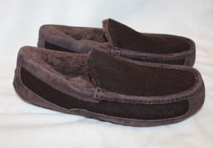 NIB UGG Men's ASCOT Wool UGGPure Lined Slip On Moccasin Slippers STOUT - Picture 1 of 8