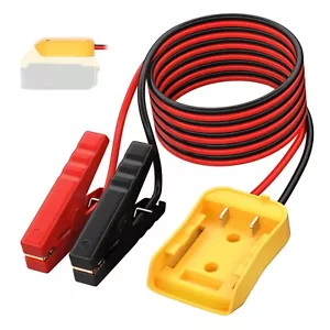 Battery Adapter For Dewalt with 6FT Jumper Cable Clamp Battery Jumper Starter - Picture 1 of 8