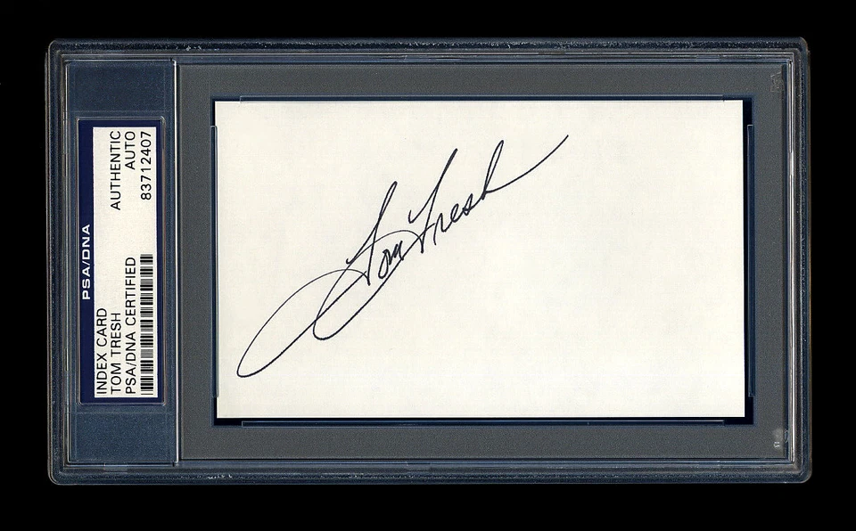 TOM TRESH SIGNED INDEX CARD MINT PSA/DNA SLABBED AUTOGRAPHED NEW YORK YANKEES - Image 1 of 1