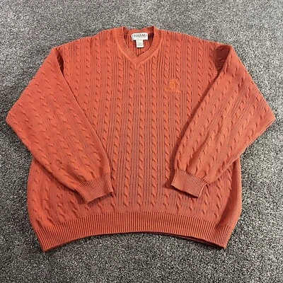 Pullover Tehama Tejido con Cable TPC Jasna Polana Cuello en V Naranja Talla Grande L Foto 1 de 4