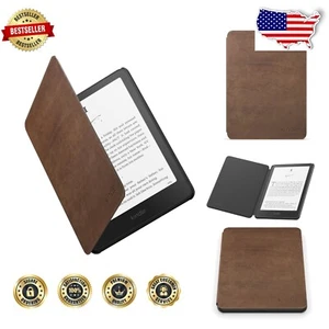 Eco-Friendly Leather Kindle Paperwhite Case with Magnetic Closure - Lightweight - Picture 1 of 8