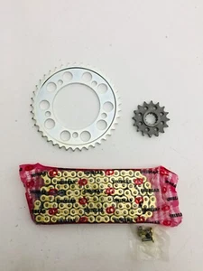 KIT TRASMISSIONE CATENA KIT TRANSMISSION CHAIN HONDA XL 500 DAL 1982 AL 1987 - Picture 1 of 5