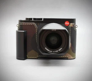 LIM'S Genuine Leather Half Case Metal Grip Dovetail For Leica Q3 Q3 43 Camo - Picture 1 of 10