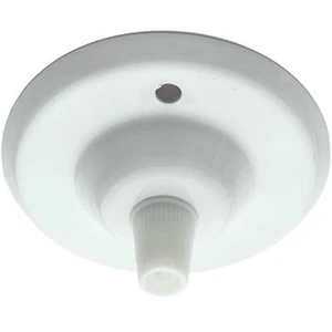 Deckenrosette im Deko-Stil 75 mm Durchmesser mit Kordelgriff in Hochglanz weiß - Bild 1 von 5