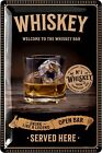 Retro Blechschilder Whiskey Schild lustiger Spruch Bar Pub Deko Whisky 20x30cm