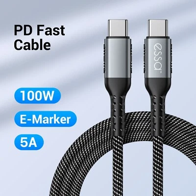 USB C to USB C Charger Cable 100W SuperFast Charging USB C Cable PACK OF 2 1M 2M - Image 1 of 4
