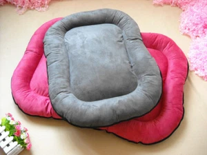S M Pet Dog Cat Bed Cushion Washable Pad Mat Ellipse Tangent Gray Dark Rose Pink - Picture 1 of 11