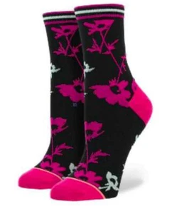 Stance ESF16015 Girl's 'Kitty' Floral Crew Socks, Lot of 2, Size Youth L (2-5.5) - Picture 1 of 4