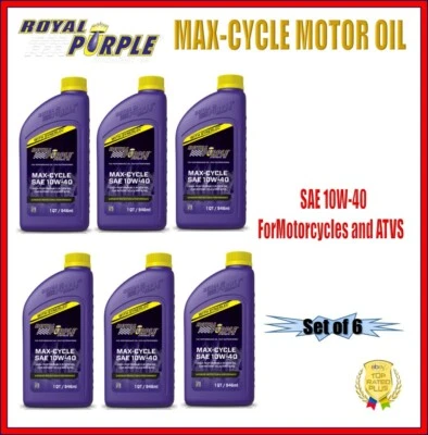 Royal Max-Cycle Motor Oil 10W-40 Motorcycle & ATV 1-Qt. Bottle Set of 6 06315 - Изображение 1 из 3