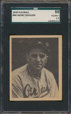 1939 Play Ball Heinie Manush #94 HOF Pittsburgh Pirates SGC 4.5 - Image 1 of 2