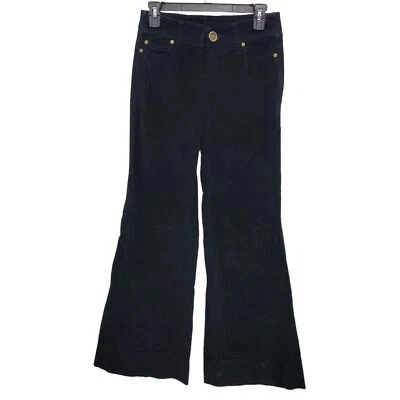 Anthropologie | Pantalones de pana súper acampanados elásticos negros Level 99 para mujer talla 26 Foto 1 de 4
