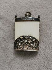 Rare Vintage Shell Snuff Bottle Pendant Encased in a Beautifully Designed Metal