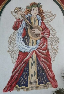 Cross Stitch "MEDIEVAL ANGEL" pattern ~ lute - Picture 1 of 1