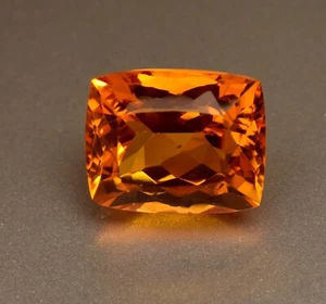 Natural Orange yellow Madeira Citrine 17 Ct Certified Cushion Cut Loose Gemstone - Picture 1 of 5