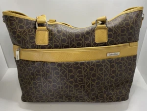 Calvin Klein Damen Handtasche groß 7x13 braun Logo Design - Bild 1 von 10