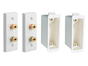 2 postes de altavoz de pared AV de audio placa 2. Arquitrave. Borde cuadrado blanco. Sin soldadura. - Imagen 1 de 8