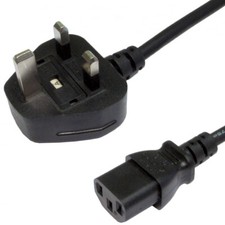 0.5M -UK Plug to IEC Socket Mains 10A Power Cable-PC Monitor Amp Kettle C13 Lead