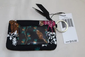 VERA BRADLEY Zip ID Case - Credit Cards, Key Chain - Merry Mischief - Deer - NWT - Picture 1 of 3