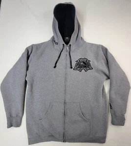 Sudadera con capucha vintage Adio para hombre L negra cremallera completa forrada Sherpa patinador Y2K mucho en marcha - Imagen 1 de 15