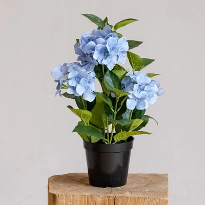 Large Faux Hydrangea Tree in Pot – Lifelike Real-Touch Artificial Hydrangea P... - Image 1 of 4