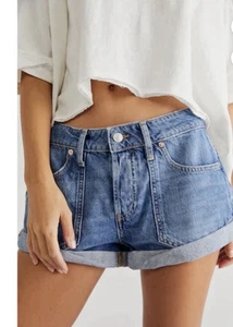 Pantalones cortos holgados Free People Beginner's Luck tiro bajo Felicity lavado talla 26 - Imagen 1 de 8
