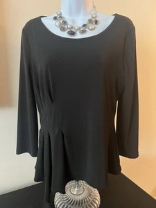 NWT White House Black Market Asymmetrical Black Top Size Medium - Picture 1 of 3
