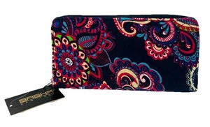 Sasha New York Quilted Floral Colorful Zip Around Large Wallet - Picture 1 of 9