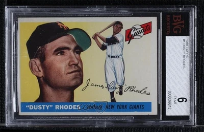1955 Topps Dusty Rhodes #1 BVG 6 EX-MT - Image 1 of 3