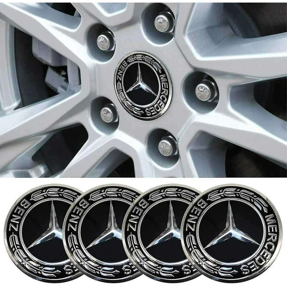 JUEGO DE 4 TAPAS CENTRALES LLANTAS ALEACIÓN MERCEDES BENZ C 180 GLOSE 75MM en 72MM Foto 1 de 1