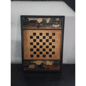 Ridge Hollow Volkskunst Schachbrett von B.A. Wagaman 2001 signiert 17,5x13" Vintage - Bild 1 von 10