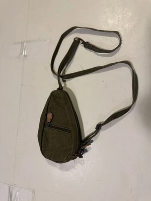 L.L. Mini bandolera de lona Bean vintage 7x4 pulgadas Verde  Foto 1 de 3