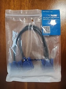 Cable Matters Model 113051 VGA Monitor Cable For Screen Duplication 1 Foot - Picture 1 of 5