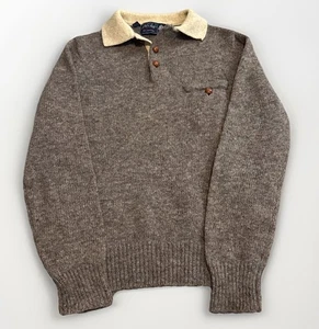 Maglione vintage Lord & Taylor pura vergine 100% lana colletto 3 bottoni adulto taglia S - Foto 1 di 6