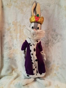 BUGS BUNNY 1997 Bata Rey Púrpura Corona Dorada De Colección 17" Peluche Looney Tunes ACE  - Imagen 1 de 12
