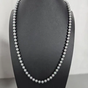 Majorica Rainbow Peacock Imitation Tahitian Pearl Necklace W/ 925 Sterling Clasp - Picture 1 of 3