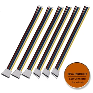 6pin LED strip Connector Male Female Cable Wire For 5050 RGB CCT Flexible Strip - Picture 1 of 8