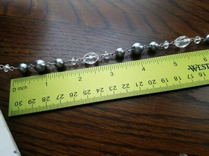 Crystal Silver Pearl beaded Chain Trim 10 Yards - Picture 1 of 5