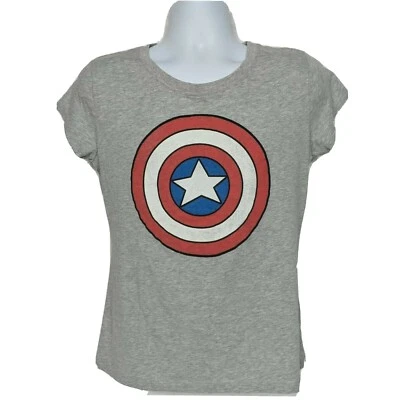 Camiseta Marvel Youth Capitán América Símbolo Superhéroe Cómics XXL Manga Corta Foto 1 de 4