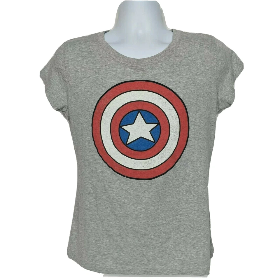 Camiseta Marvel Youth Capitán América Símbolo Superhéroe Cómics XXL Manga Corta Foto 1 de 4