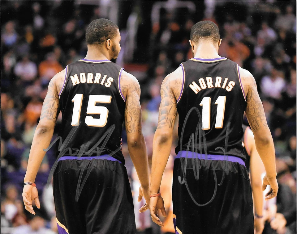 Foto firmada 8x10 de Markieff y Marcus Morris *PHOENIX SUNS* CERTIFICADO DE AUTENTICIDAD GFA Foto 1 de 1