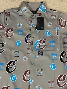 NWT Cookies Double Up Oxford Button-Down Woven All Over Print Shirt L/S Small - Picture 1 of 8