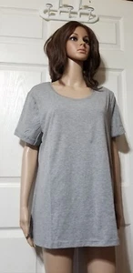 Women's Short Sleeve Time and Tru Size XXL Grey Crew Neck Relax Fit New (PM) - Picture 1 of 3