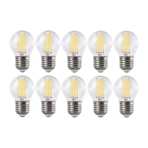 10 x LED Filament Fancy Round E27 4W 3000k Warm White 450 Lm Glass Bulb 360° SAA - Picture 1 of 3