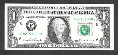1988A $1 Web Note FRN, fr. 1917, F82151958V Run 13-FV Block 10-6 UNC - Image 1 of 2