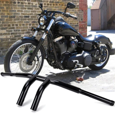 8" Rise T-Bar Handlebar Drag Bar For Harley FLS Sportster Softail Dyna Honda Foto 1 de 4